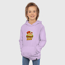 Толстовка детская хлопковая Королевский бургер, цвет: лаванда — фото 2