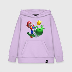 Толстовка детская хлопковая Mario&Yoshi, цвет: лаванда