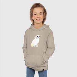 Толстовка детская хлопковая Шкодливый Чихуахуа, цвет: миндальный — фото 2