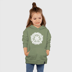 Толстовка детская хлопковая Руны, топоры и шлем, цвет: авокадо — фото 2