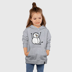 Толстовка детская хлопковая Снеговик в дудл-стиле, цвет: меланж — фото 2