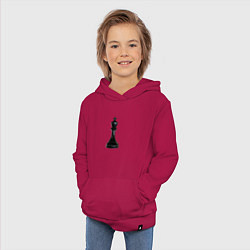 Толстовка детская хлопковая Шахматная фигура Чёрный король, цвет: маджента — фото 2