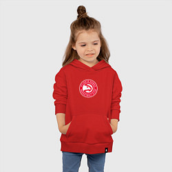 Толстовка детская хлопковая Атланта Хокс логотип, цвет: красный — фото 2