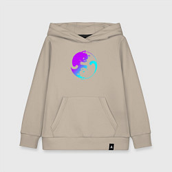 Детская толстовка-худи ИНЬ ЯНЬ КОТИКИ В НЕОНЕ