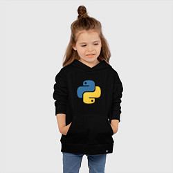 Толстовка детская хлопковая Python язык, цвет: черный — фото 2