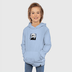 Толстовка детская хлопковая Сатору Годжо Магическая битва, цвет: мягкое небо — фото 2