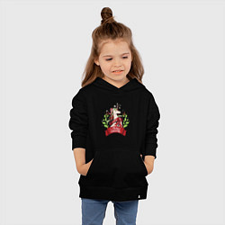 Толстовка детская хлопковая Christmas Unicorn, цвет: черный — фото 2