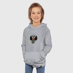 Толстовка детская хлопковая Черный орел Российской империи, цвет: меланж — фото 2