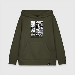 Толстовка детская хлопковая Герои сенен манг One punch man one piece, цвет: хаки