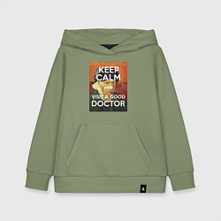 Толстовка детская хлопковая Успокойся и сходи к хорошему доктору!, цвет: авокадо