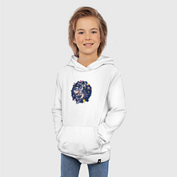 Толстовка детская хлопковая Космонавт верхом на акуле, цвет: белый — фото 2
