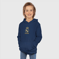 Толстовка детская хлопковая Real Madrid gold logo, цвет: тёмно-синий — фото 2