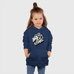 Толстовка детская хлопковая Лев в наушниках, цвет: тёмно-синий — фото 2