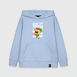 Толстовка детская хлопковая LET IT SNOW ГУБКА БОБ, цвет: мягкое небо