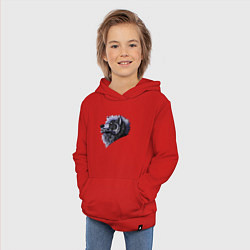 Толстовка детская хлопковая Свирепый крутой волчара, цвет: красный — фото 2