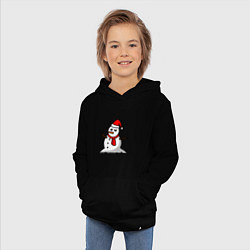 Толстовка детская хлопковая Двухсторонний снеговик, цвет: черный — фото 2