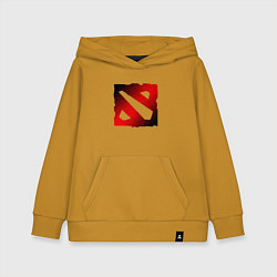Толстовка детская хлопковая ЧЁРНО КРАСНОЕ ЛОГО ДОТА 2 DOTA 2 LOGO, цвет: горчичный