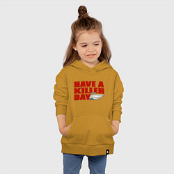 Толстовка детская хлопковая Have A Killer Day, цвет: горчичный — фото 2