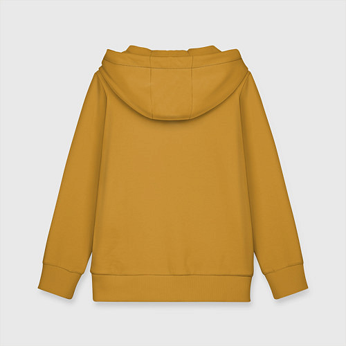 Детская толстовка-худи Бесите мяу белый / Горчичный – фото 2