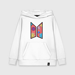 Толстовка детская хлопковая BTS Permission To Dance КОНФЕТКИ, цвет: белый