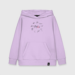 Толстовка детская хлопковая STRAY KIDS АВТОГРАФЫ ЧЁРНЫЙ, цвет: лаванда