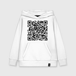 Толстовка детская хлопковая QR-код Скала Джонсон, цвет: белый