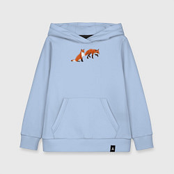 Толстовка детская хлопковая Акварельные лисы пара, цвет: мягкое небо