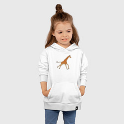 Толстовка детская хлопковая Жираф бегущий, цвет: белый — фото 2