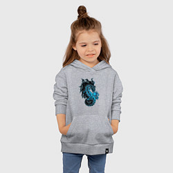 Толстовка детская хлопковая Голубой дракон, цвет: меланж — фото 2