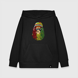 Толстовка детская хлопковая Rasta lioN, цвет: черный
