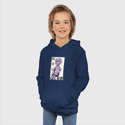 Толстовка детская хлопковая Neon Genesis Evangelion Рей 09, цвет: тёмно-синий — фото 2