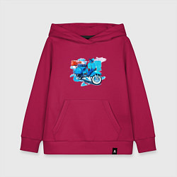Толстовка детская хлопковая Легендарная VESPA, цвет: маджента