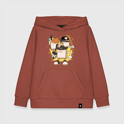 Толстовка детская хлопковая CTRLALTDEL для программиста, цвет: кирпичный