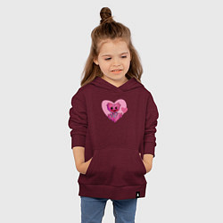 Толстовка детская хлопковая Кисси Мисси в сердце, цвет: меланж-бордовый — фото 2