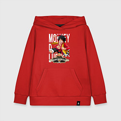 Толстовка детская хлопковая One Piece Monkey Большой Куш Манки, цвет: красный