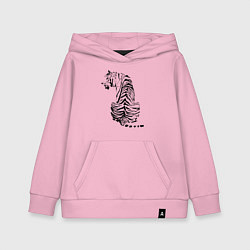 Толстовка детская хлопковая Тигр со спины, цвет: светло-розовый