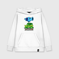 Толстовка детская хлопковая Plants vs Zombies Морозный Горох, цвет: белый