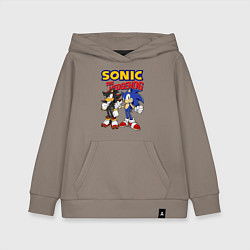Толстовка детская хлопковая ЕЖ СОНИК SONIC THE HEDGEHOG, цвет: утренний латте