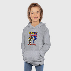 Толстовка детская хлопковая ЕЖ СОНИК SONIC THE HEDGEHOG, цвет: меланж — фото 2