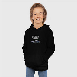 Толстовка детская хлопковая Ford Racing, цвет: черный — фото 2