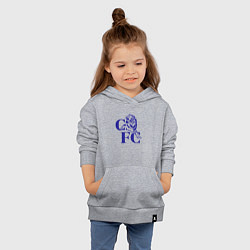 Толстовка детская хлопковая Chelsea Челси Ретро логотип, цвет: меланж — фото 2