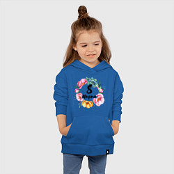 Толстовка детская хлопковая Венок цветов, цвет: синий — фото 2