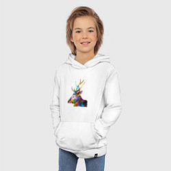 Толстовка детская хлопковая Цветной олень Colored Deer, цвет: белый — фото 2