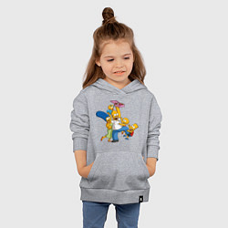Толстовка детская хлопковая Simpsons donuts, цвет: меланж — фото 2