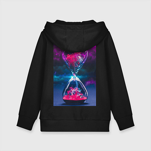 Детская толстовка-худи Песочные Часики / Черный – фото 2