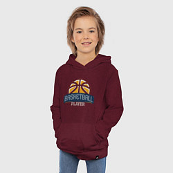 Толстовка детская хлопковая Basketball - Player, цвет: меланж-бордовый — фото 2
