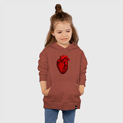 Толстовка детская хлопковая Сердце анатомическое, цвет: кирпичный — фото 2