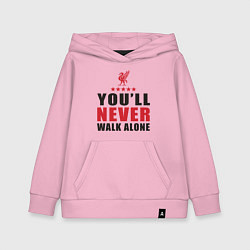 Толстовка детская хлопковая Liverpool - Never Walk Alone, цвет: светло-розовый