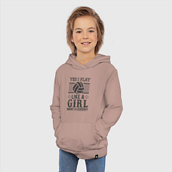 Толстовка детская хлопковая Play - Like A Girl, цвет: пыльно-розовый — фото 2