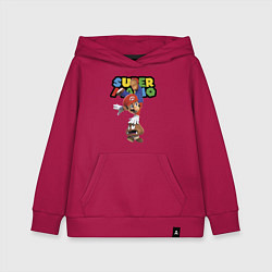 Толстовка детская хлопковая Mario and Goomba Super Mario, цвет: маджента